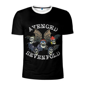 Мужская футболка 3D спортивная с принтом Avenged Sevenfold в Екатеринбурге, 100% полиэстер с улучшенными характеристиками | приталенный силуэт, круглая горловина, широкие плечи, сужается к линии бедра | Тематика изображения на принте: avenged sevenfold