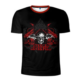 Мужская футболка 3D спортивная с принтом Avenged Sevenfold в Екатеринбурге, 100% полиэстер с улучшенными характеристиками | приталенный силуэт, круглая горловина, широкие плечи, сужается к линии бедра | Тематика изображения на принте: avenged sevenfold