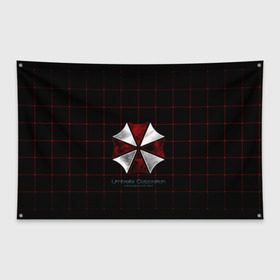 Флаг-баннер с принтом Umbrella Corporation - 2 в Екатеринбурге, 100% полиэстер | размер 67 х 109 см, плотность ткани — 95 г/м2; по краям флага есть четыре люверса для крепления | resident evil | зомби