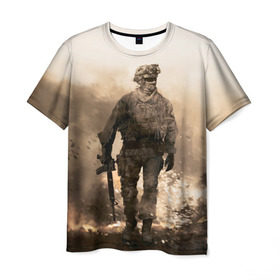 Мужская футболка 3D с принтом Call of Duty в Екатеринбурге, 100% полиэфир | прямой крой, круглый вырез горловины, длина до линии бедер | call of duty | cod | modern | mw2 | warfare