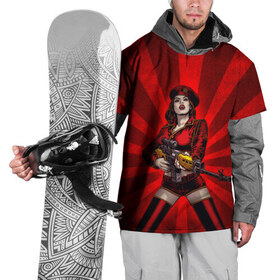 Накидка на куртку 3D с принтом Red alert в Екатеринбурге, 100% полиэстер |  | Тематика изображения на принте: девушка | оружие | снайпер | ссср