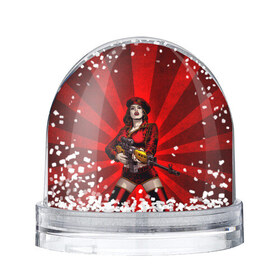 Водяной шар с принтом Red alert в Екатеринбурге, Пластик | Изображение внутри шара печатается на глянцевой фотобумаге с двух сторон | Тематика изображения на принте: девушка | оружие | снайпер | ссср