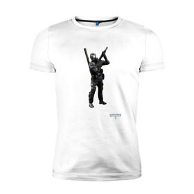 Мужская футболка премиум с принтом Инженер 2 в Екатеринбурге, 92% хлопок, 8% лайкра | приталенный силуэт, круглый вырез ворота, длина до линии бедра, короткий рукав | battlefield | engineer | батлфилд | инженер | солдат