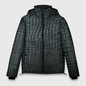 Мужская зимняя куртка 3D с принтом Кожа крокодила в Екатеринбурге, верх — 100% полиэстер; подкладка — 100% полиэстер; утеплитель — 100% полиэстер | длина ниже бедра, свободный силуэт Оверсайз. Есть воротник-стойка, отстегивающийся капюшон и ветрозащитная планка. 

Боковые карманы с листочкой на кнопках и внутренний карман на молнии. | кожа | кожа крокодила