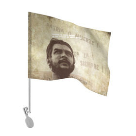 Флаг для автомобиля с принтом Че Гевара в Екатеринбурге, 100% полиэстер | Размер: 30*21 см | о.м.с.к. | че | че гевара