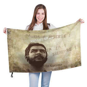 Флаг 3D с принтом Че Гевара в Екатеринбурге, 100% полиэстер | плотность ткани — 95 г/м2, размер — 67 х 109 см. Принт наносится с одной стороны | о.м.с.к. | че | че гевара