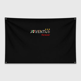 Флаг-баннер с принтом JUVENTUS в Екатеринбурге, 100% полиэстер | размер 67 х 109 см, плотность ткани — 95 г/м2; по краям флага есть четыре люверса для крепления | juventus | италия | футбол | ювентус
