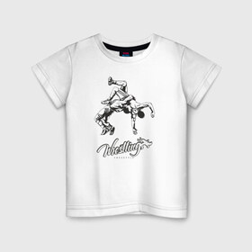 Детская футболка хлопок с принтом Wrestling 2 в Екатеринбурге, 100% хлопок | круглый вырез горловины, полуприлегающий силуэт, длина до линии бедер | Тематика изображения на принте: рестлинг