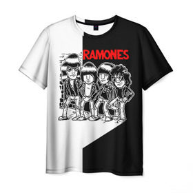Мужская футболка 3D с принтом Ramones 1 в Екатеринбурге, 100% полиэфир | прямой крой, круглый вырез горловины, длина до линии бедер | Тематика изображения на принте: joey ramone | punk | джоуи рамон | панк | рамонез | рамонес