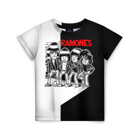 Детская футболка 3D с принтом Ramones 1 в Екатеринбурге, 100% гипоаллергенный полиэфир | прямой крой, круглый вырез горловины, длина до линии бедер, чуть спущенное плечо, ткань немного тянется | joey ramone | punk | джоуи рамон | панк | рамонез | рамонес