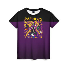 Женская футболка 3D с принтом Ramones 4 в Екатеринбурге, 100% полиэфир ( синтетическое хлопкоподобное полотно) | прямой крой, круглый вырез горловины, длина до линии бедер | joey ramone | punk | джоуи рамон | панк | рамонез | рамонес