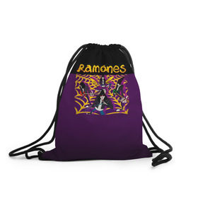 Рюкзак-мешок 3D с принтом Ramones 4 в Екатеринбурге, 100% полиэстер | плотность ткани — 200 г/м2, размер — 35 х 45 см; лямки — толстые шнурки, застежка на шнуровке, без карманов и подкладки | joey ramone | punk | джоуи рамон | панк | рамонез | рамонес
