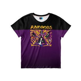 Детская футболка 3D с принтом Ramones 4 в Екатеринбурге, 100% гипоаллергенный полиэфир | прямой крой, круглый вырез горловины, длина до линии бедер, чуть спущенное плечо, ткань немного тянется | joey ramone | punk | джоуи рамон | панк | рамонез | рамонес