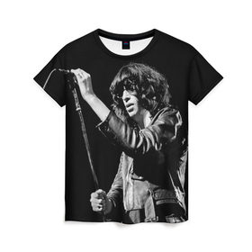 Женская футболка 3D с принтом Ramones 5 в Екатеринбурге, 100% полиэфир ( синтетическое хлопкоподобное полотно) | прямой крой, круглый вырез горловины, длина до линии бедер | joey ramone | punk | джоуи рамон | панк | рамонез | рамонес