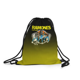 Рюкзак-мешок 3D с принтом Ramones 6 в Екатеринбурге, 100% полиэстер | плотность ткани — 200 г/м2, размер — 35 х 45 см; лямки — толстые шнурки, застежка на шнуровке, без карманов и подкладки | 