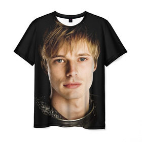 Мужская футболка 3D с принтом Брэдли Джеймс в Екатеринбурге, 100% полиэфир | прямой крой, круглый вырез горловины, длина до линии бедер | bradley james | актёр | английский | брэдли джеймс