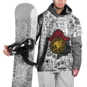 Накидка на куртку 3D с принтом Fairy Tail - Fire & Sky & Iron в Екатеринбурге, 100% полиэстер |  | fairy | tail | грей | лого | логотип | люси | нацу | эрза