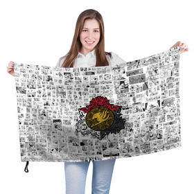Флаг 3D с принтом Fairy Tail - Fire & Sky & Iron в Екатеринбурге, 100% полиэстер | плотность ткани — 95 г/м2, размер — 67 х 109 см. Принт наносится с одной стороны | fairy | tail | грей | лого | логотип | люси | нацу | эрза