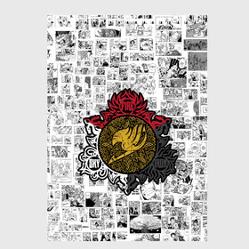 Скетчбук с принтом Fairy Tail - Fire & Sky & Iron в Екатеринбурге, 100% бумага
 | 48 листов, плотность листов — 100 г/м2, плотность картонной обложки — 250 г/м2. Листы скреплены сверху удобной пружинной спиралью | fairy | tail | грей | лого | логотип | люси | нацу | эрза