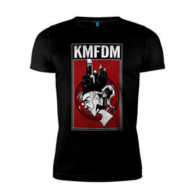 Мужская футболка премиум с принтом KMFDM 2013 в Екатеринбурге, 92% хлопок, 8% лайкра | приталенный силуэт, круглый вырез ворота, длина до линии бедра, короткий рукав | industrial | город | крик