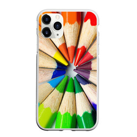 Чехол для iPhone 11 Pro матовый с принтом Карандаши в Екатеринбурге, Силикон |  | карандаш | радуга | разноцветная | цветная