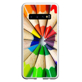 Чехол для Samsung Galaxy S10 с принтом Карандаши в Екатеринбурге, Силикон | Область печати: задняя сторона чехла, без боковых панелей | карандаш | радуга | разноцветная | цветная