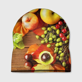 Шапка 3D с принтом Фрукты в Екатеринбурге, 100% полиэстер | универсальный размер, печать по всей поверхности изделия | зелень | натюрморт | плоды | фрукты | яблоки | ягоды