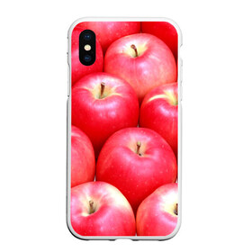 Чехол для iPhone XS Max матовый с принтом Яблоки в Екатеринбурге, Силикон | Область печати: задняя сторона чехла, без боковых панелей | красные | плоды | уражай | фрукты | яблоки