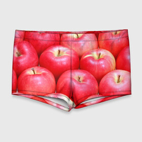 Мужские купальные плавки 3D с принтом Яблоки в Екатеринбурге, Полиэстер 85%, Спандекс 15% |  | красные | плоды | уражай | фрукты | яблоки