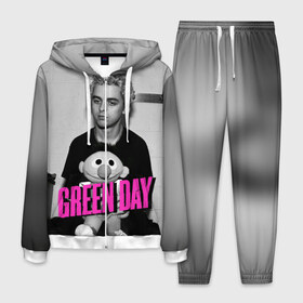 Мужской костюм 3D с принтом Green Day в Екатеринбурге, 100% полиэстер | Манжеты и пояс оформлены тканевой резинкой, двухслойный капюшон со шнурком для регулировки, карманы спереди | green day | грин дей | зеленый день