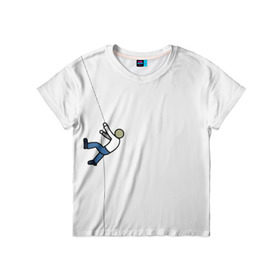 Детская футболка 3D с принтом Скалолаз в Екатеринбурге, 100% гипоаллергенный полиэфир | прямой крой, круглый вырез горловины, длина до линии бедер, чуть спущенное плечо, ткань немного тянется | рисунок | скалолаз | человечки