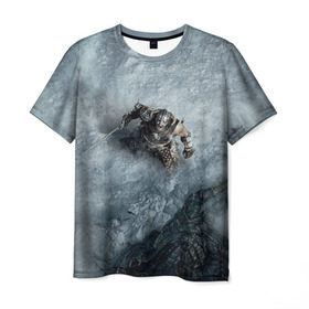 Мужская футболка 3D с принтом Skyrim в Екатеринбурге, 100% полиэфир | прямой крой, круглый вырез горловины, длина до линии бедер | elder scrolls | skyrim