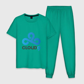 Мужская пижама хлопок с принтом Cloud9 в Екатеринбурге, 100% хлопок | брюки и футболка прямого кроя, без карманов, на брюках мягкая резинка на поясе и по низу штанин
 | cld9