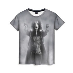 Женская футболка 3D с принтом Underworld в Екатеринбурге, 100% полиэфир ( синтетическое хлопкоподобное полотно) | прямой крой, круглый вырез горловины, длина до линии бедер | вампир | другой мир | кино
