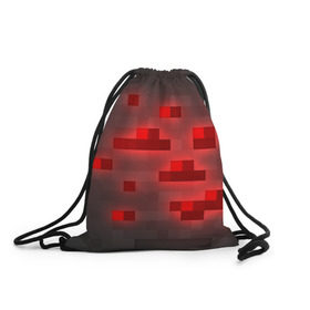 Рюкзак-мешок 3D с принтом Редстоун в Екатеринбурге, 100% полиэстер | плотность ткани — 200 г/м2, размер — 35 х 45 см; лямки — толстые шнурки, застежка на шнуровке, без карманов и подкладки | красная руда | майнкрафт