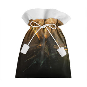 Подарочный 3D мешок с принтом Разряд молнии в Екатеринбурге, 100% полиэстер | Размер: 29*39 см | коричневый | куб | ток | чёрный | электричество