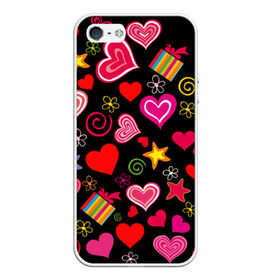 Чехол силиконовый для Телефон Apple iPhone 5/5S с принтом Любовь в Екатеринбурге, Силикон | Область печати: задняя сторона чехла, без боковых панелей | love is | любовь | подарки | сердца