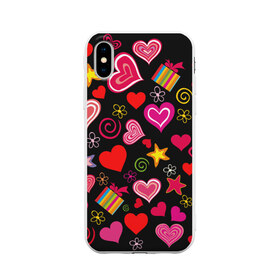 Чехол для Apple iPhone X силиконовый матовый с принтом Любовь в Екатеринбурге, Силикон | Печать на задней стороне чехла, без боковой панели | Тематика изображения на принте: love is | любовь | подарки | сердца