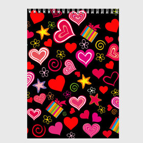 Скетчбук с принтом Любовь в Екатеринбурге, 100% бумага
 | 48 листов, плотность листов — 100 г/м2, плотность картонной обложки — 250 г/м2. Листы скреплены сверху удобной пружинной спиралью | love is | любовь | подарки | сердца