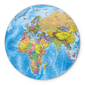 Коврик круглый с принтом Карта в Екатеринбурге, резина и полиэстер | круглая форма, изображение наносится на всю лицевую часть | Тематика изображения на принте: map | world | глобус | мир | россия