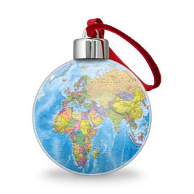 Ёлочный шар с принтом Карта в Екатеринбурге, Пластик | Диаметр: 77 мм | Тематика изображения на принте: map | world | глобус | мир | россия