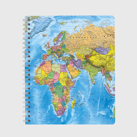 Тетрадь с принтом Карта в Екатеринбурге, 100% бумага | 48 листов, плотность листов — 60 г/м2, плотность картонной обложки — 250 г/м2. Листы скреплены сбоку удобной пружинной спиралью. Уголки страниц и обложки скругленные. Цвет линий — светло-серый
 | map | world | глобус | мир | россия