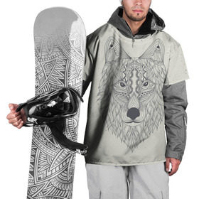 Накидка на куртку 3D с принтом Волк-шаман в Екатеринбурге, 100% полиэстер |  | Тематика изображения на принте: wolf | волк | животные | узоры | шаман
