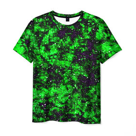 Мужская футболка 3D с принтом Green color в Екатеринбурге, 100% полиэфир | прямой крой, круглый вырез горловины, длина до линии бедер | Тематика изображения на принте: гранж | зеленый | краска | новые | текстуры | цветные