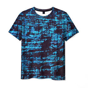 Мужская футболка 3D с принтом Джинсовый в Екатеринбурге, 100% полиэфир | прямой крой, круглый вырез горловины, длина до линии бедер | Тематика изображения на принте: blue | grunge | джинсы | краска