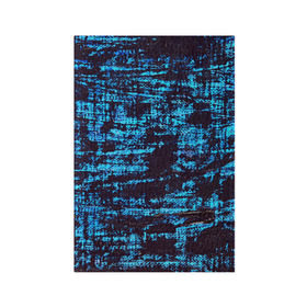 Обложка для паспорта матовая кожа с принтом Джинсовый в Екатеринбурге, натуральная матовая кожа | размер 19,3 х 13,7 см; прозрачные пластиковые крепления | blue | grunge | джинсы | краска