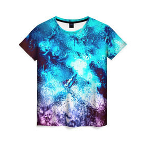 Женская футболка 3D с принтом Глянцевая краска в Екатеринбурге, 100% полиэфир ( синтетическое хлопкоподобное полотно) | прямой крой, круглый вырез горловины, длина до линии бедер | гранж | краска | новые | прикольные | текстуры | цветные