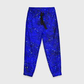 Детские брюки 3D с принтом Звезды в Екатеринбурге, 100% полиэстер | манжеты по низу, эластичный пояс регулируется шнурком, по бокам два кармана без застежек, внутренняя часть кармана из мелкой сетки | Тематика изображения на принте: вселенная | синий