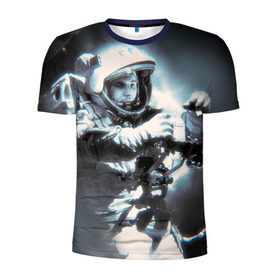 Мужская футболка 3D спортивная с принтом Гагарин 5 в Екатеринбурге, 100% полиэстер с улучшенными характеристиками | приталенный силуэт, круглая горловина, широкие плечи, сужается к линии бедра | 12 апреля | гагарин | день космонавтики | космонавт | космонавтика | космос | юра | юрий