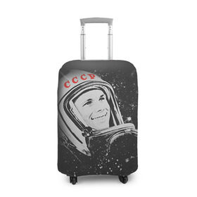 Чехол для чемодана 3D с принтом Гагарин 6 в Екатеринбурге, 86% полиэфир, 14% спандекс | двустороннее нанесение принта, прорези для ручек и колес | 12 апреля | гагарин | день космонавтики | космонавт | космонавтика | космос | юра | юрий